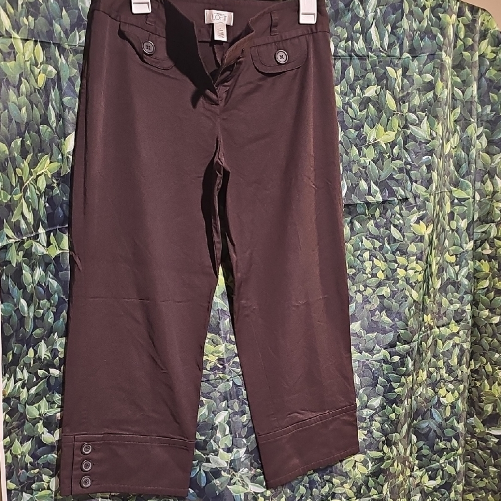 LOFT Dark‎ Brown Cropped Pants